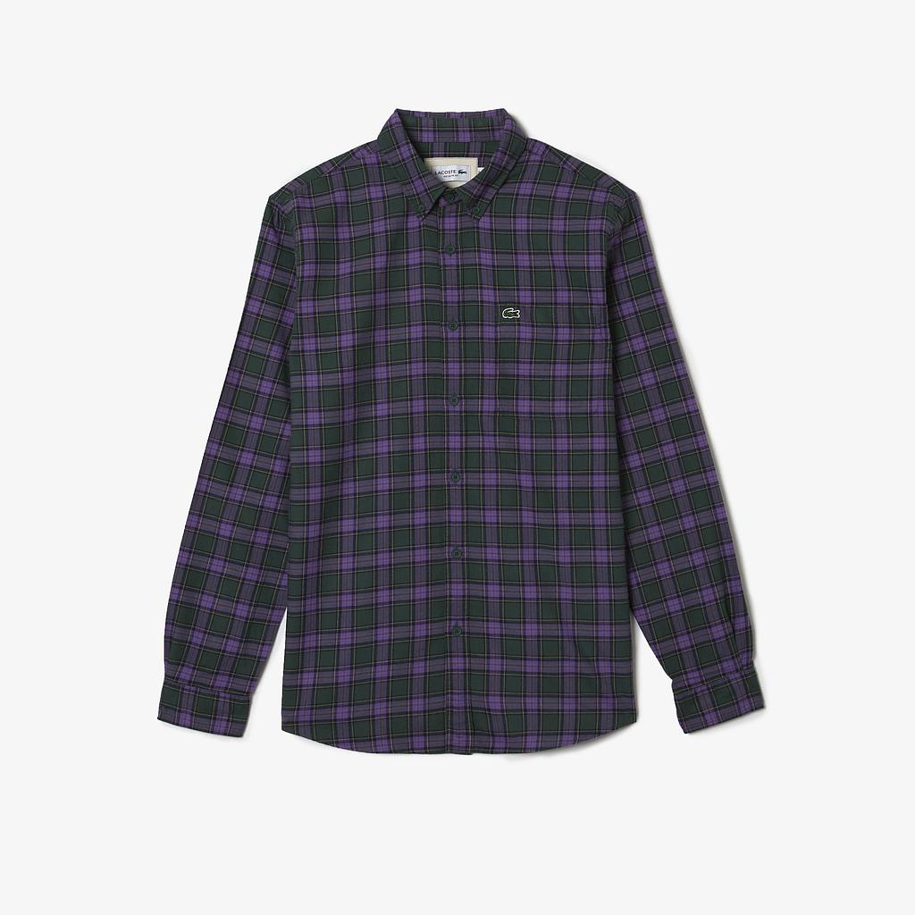 [CH0208] Men's Regular Fit Check Print Flannel Shirt