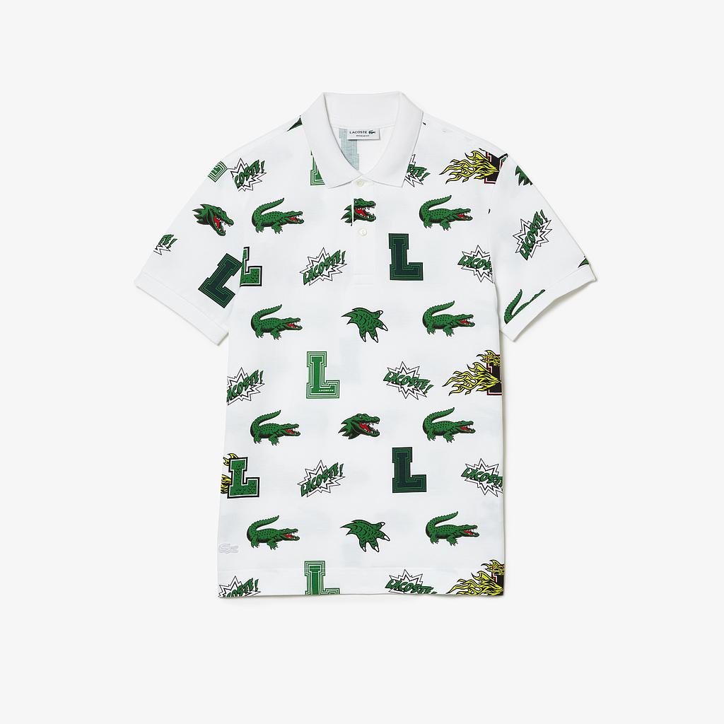 Men's Regular Fit Crocodile Print Polo