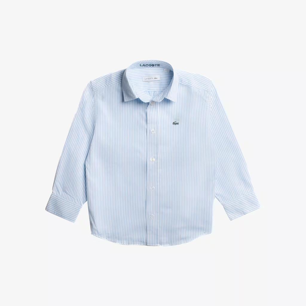 Kids' Lacoste Striped Print Oxford Cotton Shir