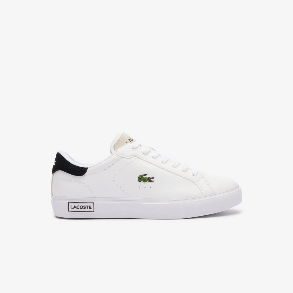 Men's Powercourt Logo Tongue Leather Sneakers