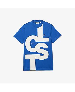 Men's Regular Fit Contrast Lettering Cotton T-Shirt