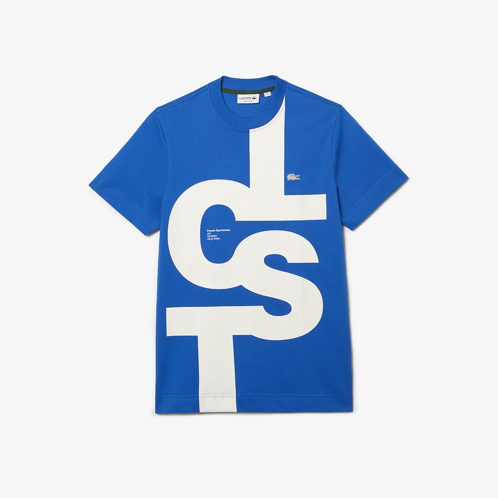 Men's Regular Fit Contrast Lettering Cotton T-Shirt
