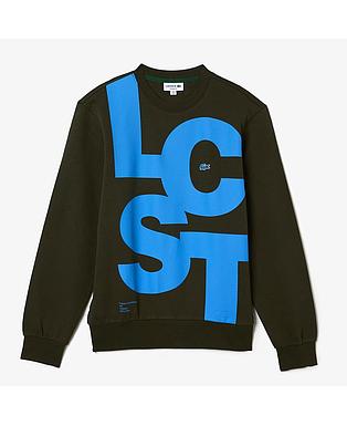 Men's Classic Fit Contrast Lettering Cotton Sweatshirt