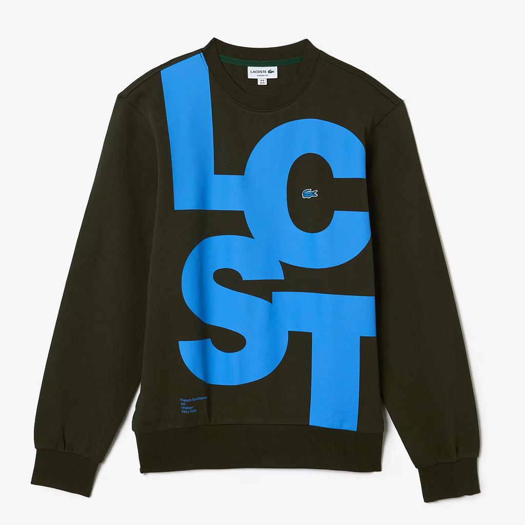 Men's Classic Fit Contrast Lettering Cotton Sweatshirt