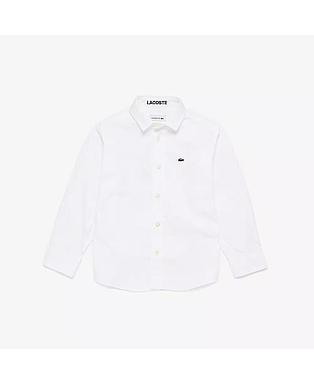 Kids' Lacoste Striped Print Oxford Cotton Shir