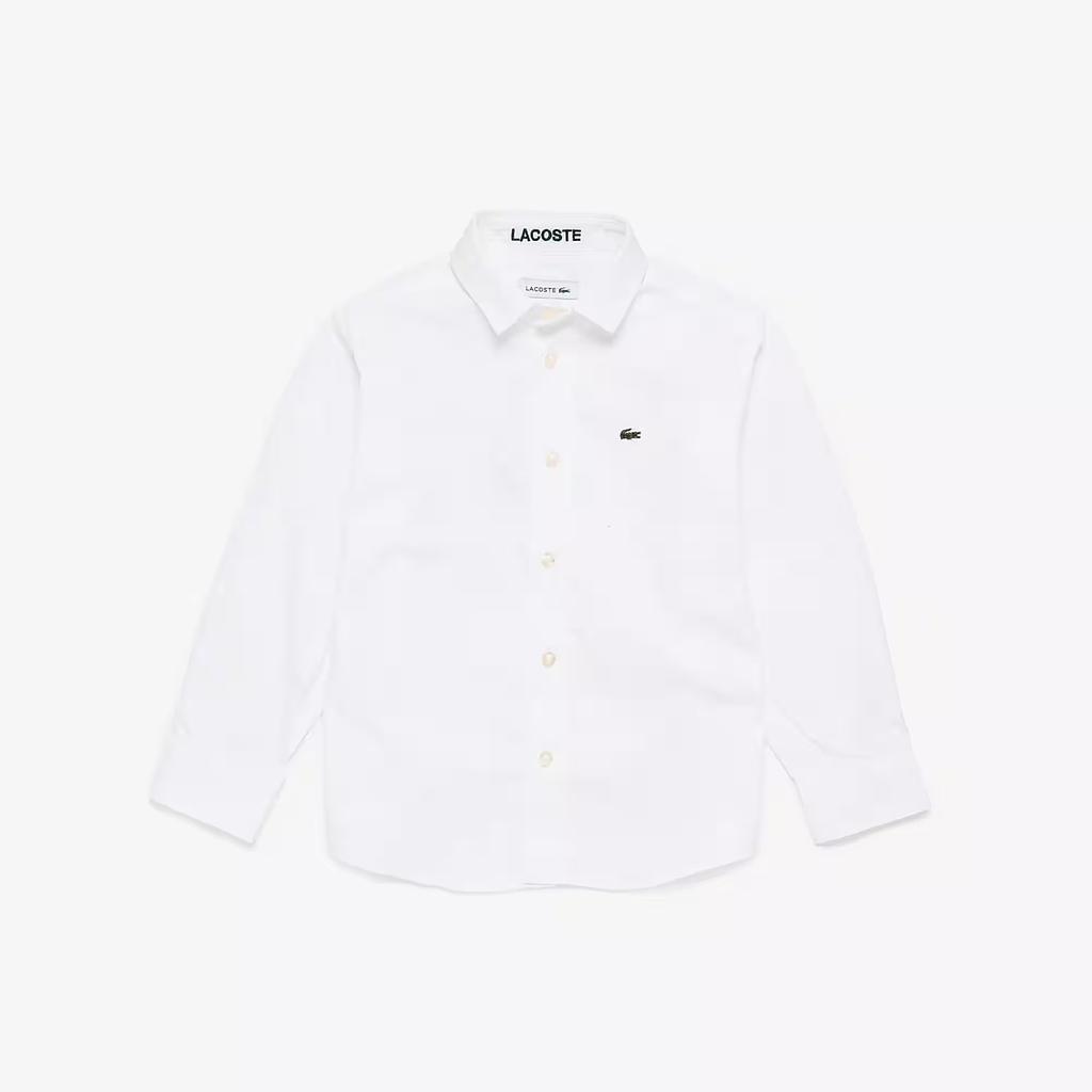 Kids' Lacoste Striped Print Oxford Cotton Shir