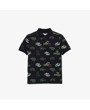 Kids' Comic Effect Crocodile Print Polo