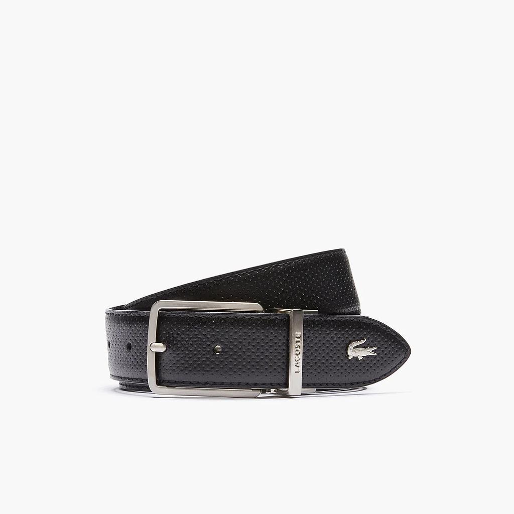 Men's Engraved Buckle Reversible Piqué Leather Belt