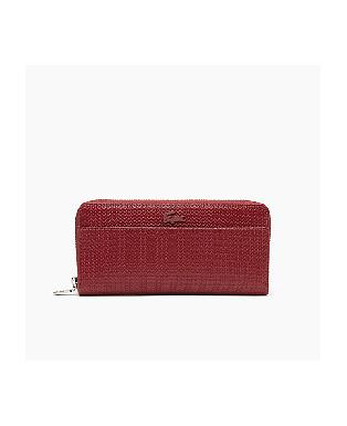 Unisex Chantaco Zipped Piqué Leather Large Wallet