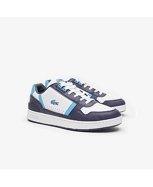 Men's Lacoste T-Clip Leather Colour Block Trainers