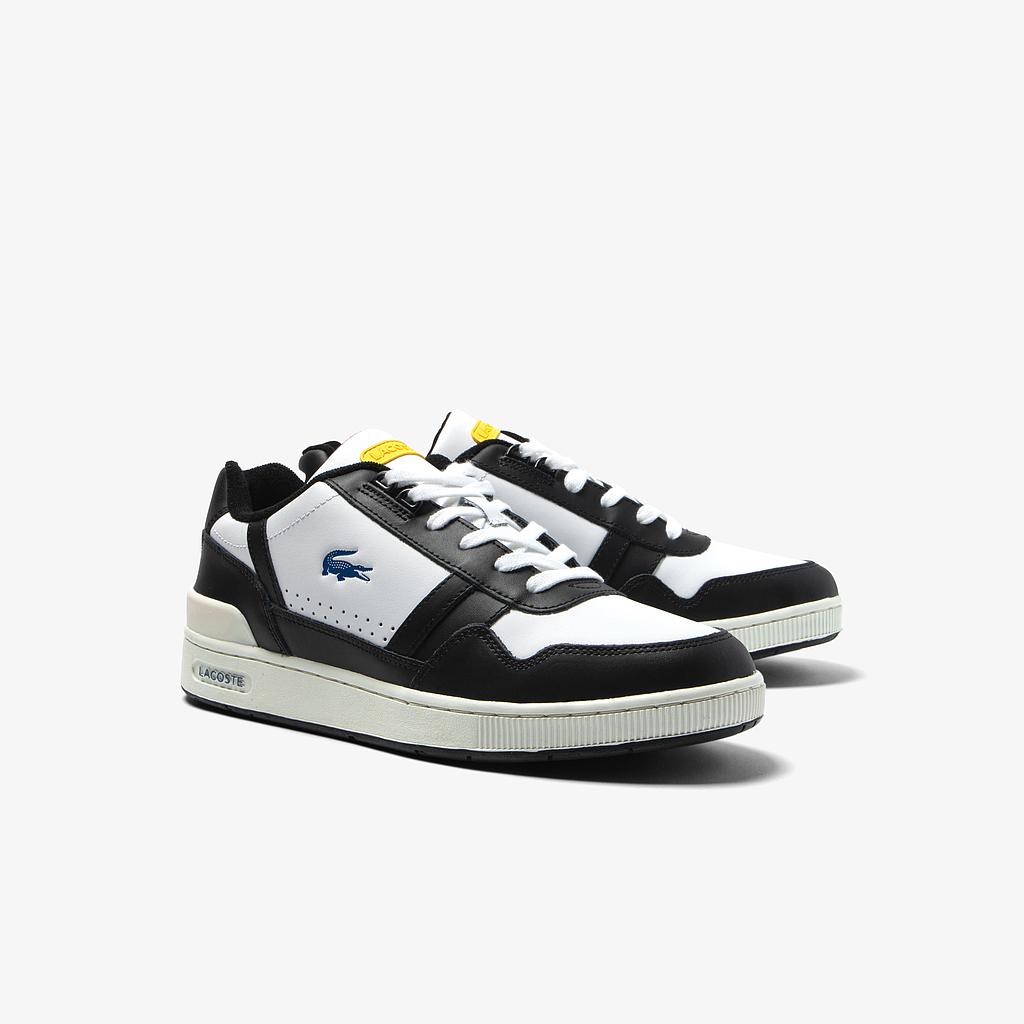 Men's Lacoste T-Clip Leather Colour Contrast Trainers