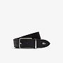 Men's Engraved Buckle Grained Leather Belt